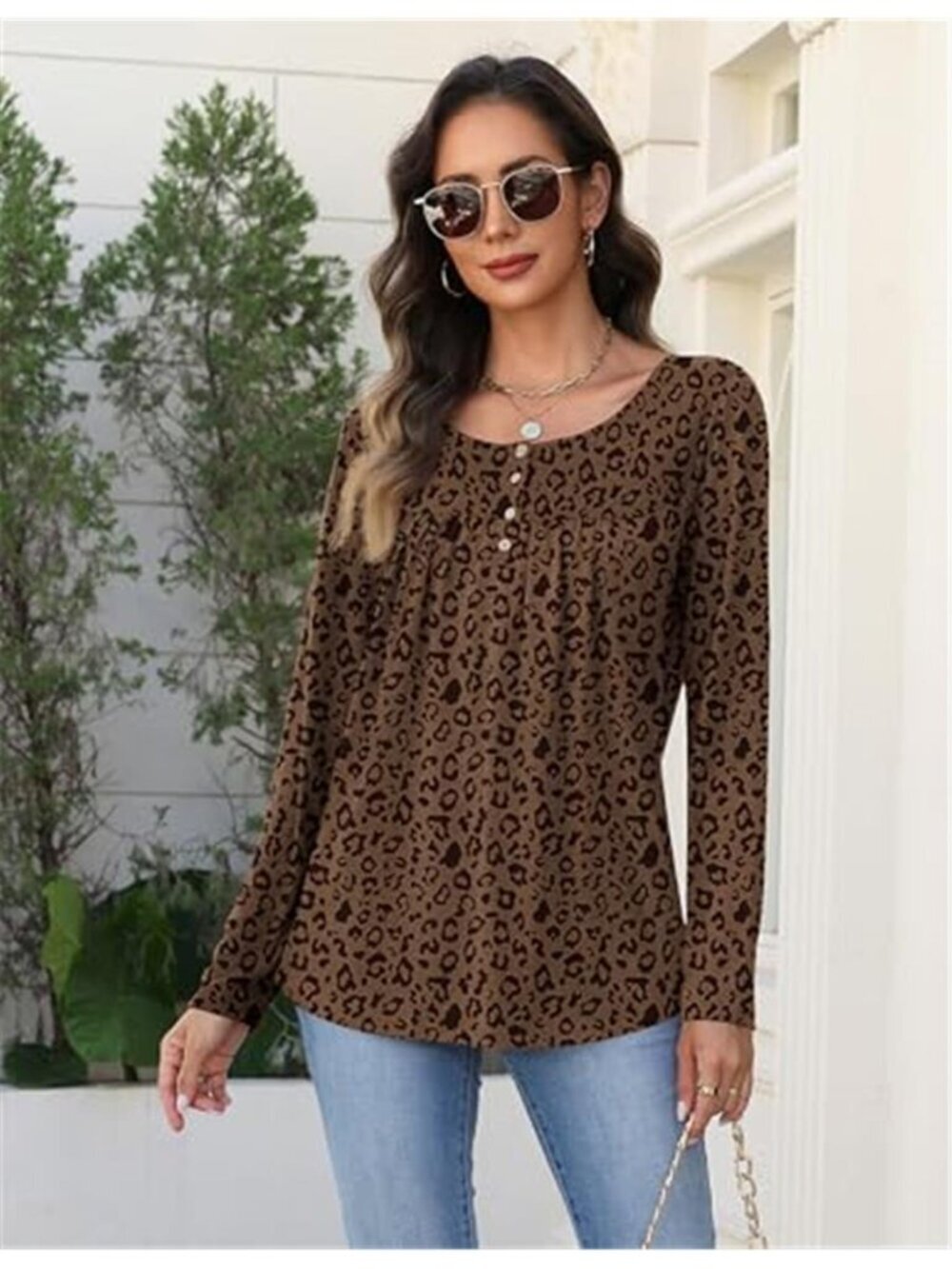 Zeagoo Long Sleeve Shirts for Women Dressy Casual Blouses Loose Tunic Tops - Picture 4 of 7